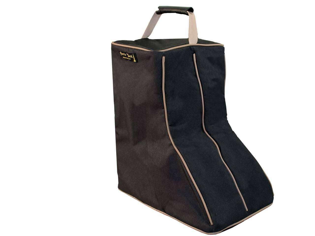 3 Capa Acolchada Espalda Abierta Occidental Bolsa para Botas, Color Negro/Beige Trim