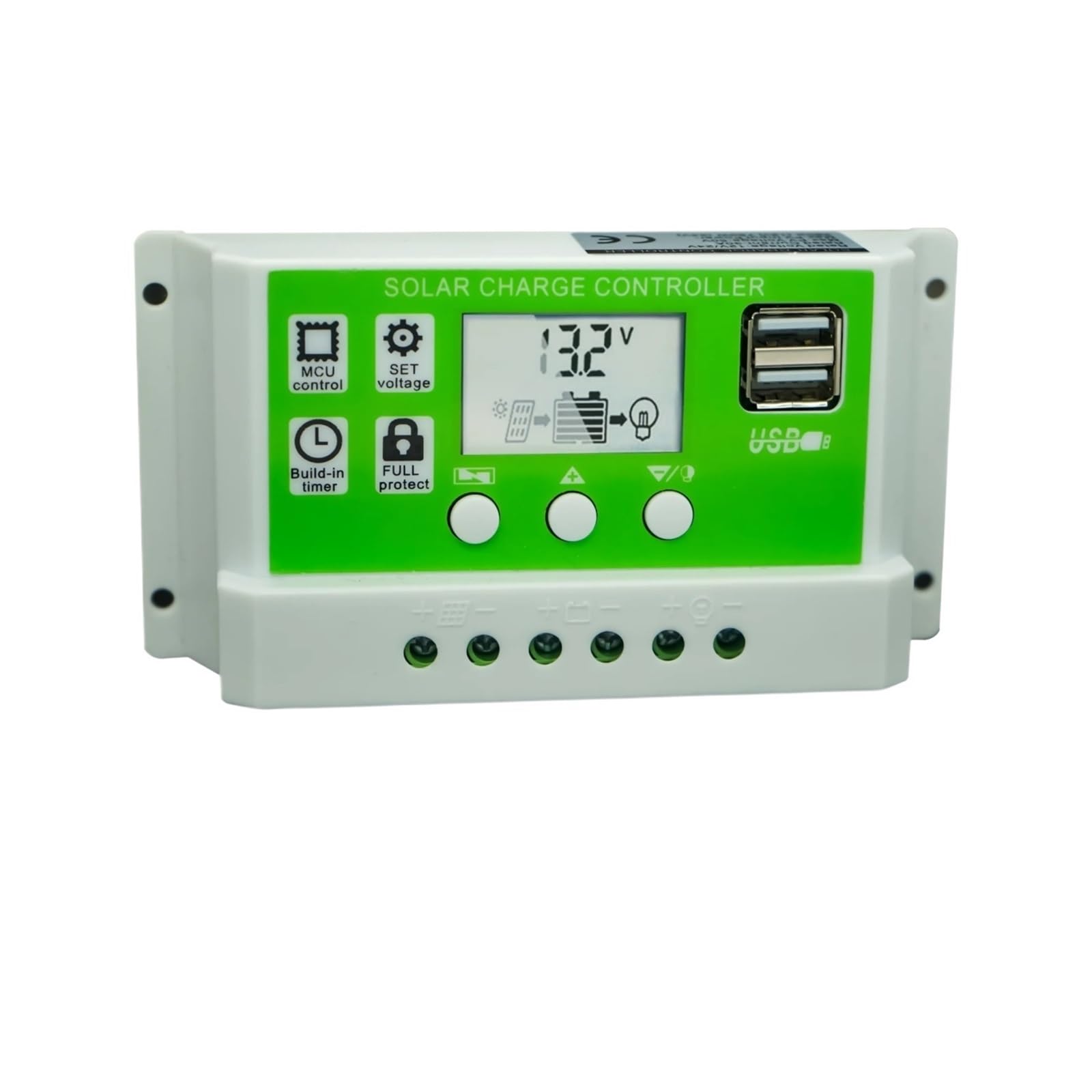 CUDTAPI Solar Charge Controller 30A PWM 12V 24V 1920W Solar Panel Charger Discharge Regulator