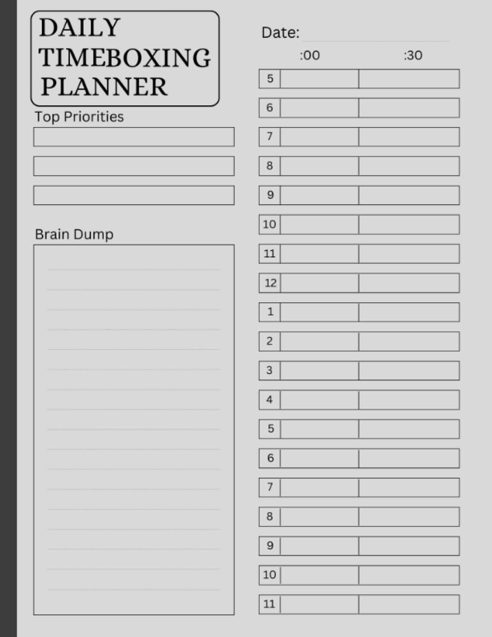 Daily Timeboxing Planner: Daily Task Organizer, Time Block Journal for Hourly Productivity, To-Do List, and Time Management. (100 Days,8.5x11")