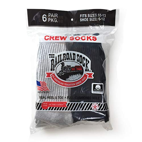 (レイルロードソック)RAILROAD SOCK クルーソックス 6足セット (グレー/ブラック)のサムネイル