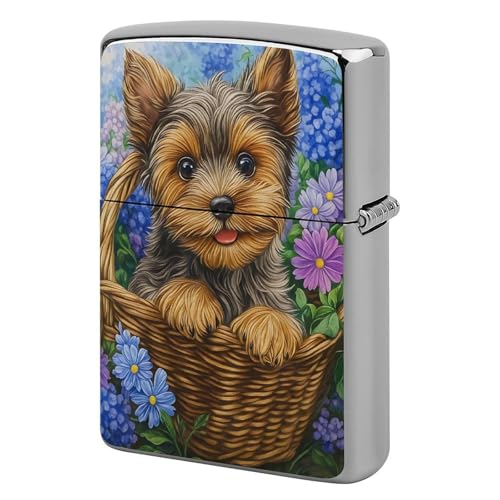 Estuche de encendedor clásico de cobre con diseño Puppy miniatura 1