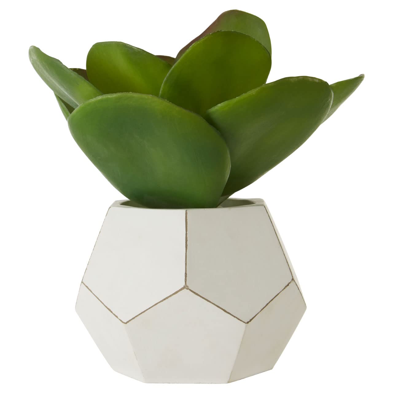 Julian Charles Green Fiori Succulent In White Geo Cement Pot - One Size
