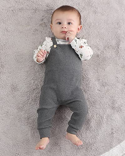 Yuemion Newborn Baby Boy Clothes, 2Pcs Infant Boy Romper Bodysuit Spring/Summer Dinosaur Outfits +Bib Overall Pants(0-3 Month) #TOP2