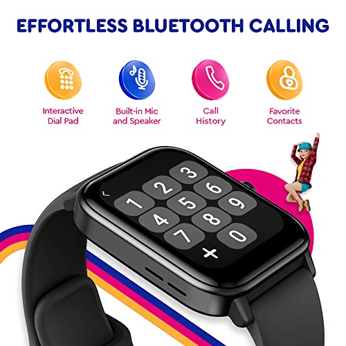 Image of OCTANDRA Ignite VeryFit 1.8 inch Alexa Built-in Bluetooth Answer Call Smart Watch HR Heart Rate Blood Oxygen Saturation Sleep Monitor Step Counter Fitness Tracker Watches for Men Women (IDW01 BT) (Black)