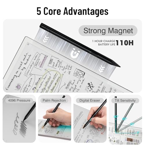 Stylet pour Remarkable Paper Pro rechargeable avec gomme intégrée pour tablette Fire - 6