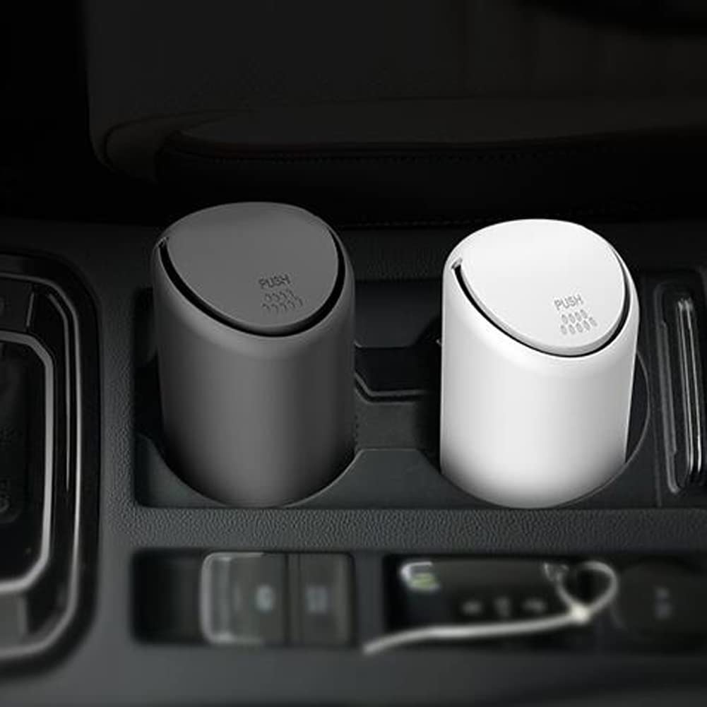 Mini Poubelle De Voiture Avec Couvercle - 7x15 Cm - Étanche Et Portable - Pour Auto, Bureau Ou Maison - 2