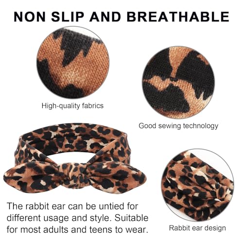 Image of DRESHOW 8 Pack Headbands for Women Yoga Knotted Headbands Elastic Criss Cross Hair Accessories Sports Head Wrap Non Slip