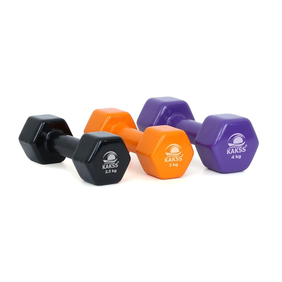 Kakss Cast Iron Vinyl Dumbbells - 1.5KG Pair -4 Kakss Cast Iron Vinyl Dumbbells - 1.5KG Pair -4