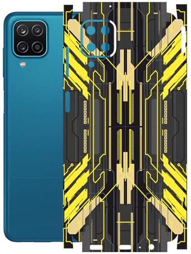 Image of AtOdds - Full Body Back Screen Guard Protector Film - Lamination Wrap Skin Sticker Compatible with Samsung Galaxy M12 | Scratchproof Matte Finish (Cyber Yellow)