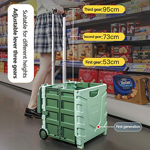 MNSSRN Bequem und Multifunktionswagen, Folding Einkaufswagen, Grocery Einkaufswagen, Kleinwagen, langlebig und robust Haushalts Trolley,Rosa