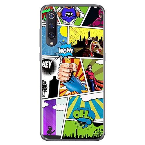 Tumundosmartphone Funda Gel TPU para Xiaomi Mi 9 diseño Comic Dibujos