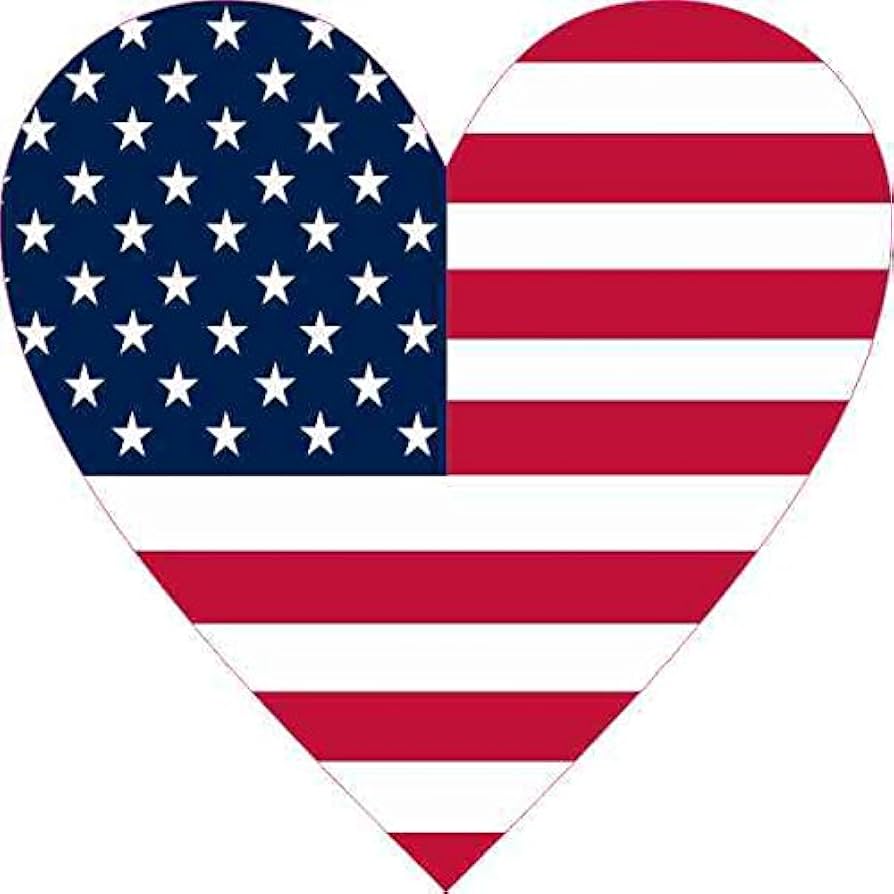Amazon.co.jp: StickerTalk ハート型アメリカ国旗ビニール