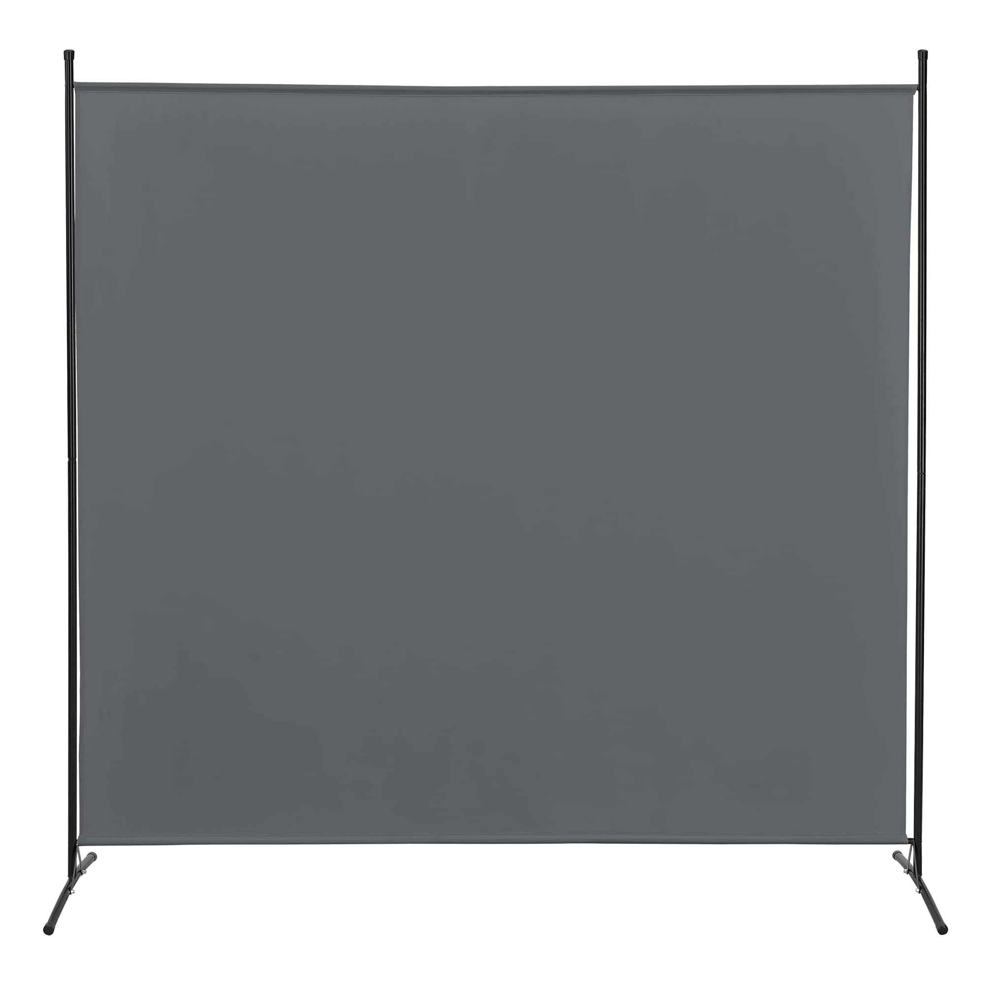 [en.casa] Pannello Divisorio Autoportante con Telaio in Acciaio e Schermo in Tessuto Separè per Privacy Separazione Ambienti Paravento per Casa Ufficio 176x175 cm Grigo Scuro