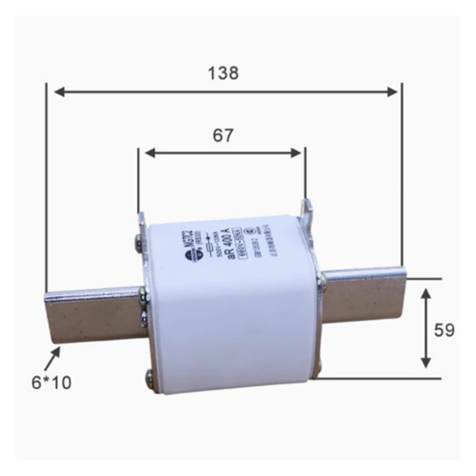 Fusible de 500 V/660 V, 250 A, 300 A, 315 A, 350 A, 355 A, 400 A, 660(NGTC2-250A)