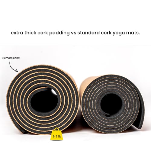 Luxury-Cork-Yoga-Mat-Non-Slip-Extra-Thick-Grip-Thicker-Longer-and-Wider-for-More-Comfort-and-Support-Tough-Enough-For-Hot-Yoga-Natural-Non-Toxic-and-Eco-Friendly-Optional-Alignment-Lines
