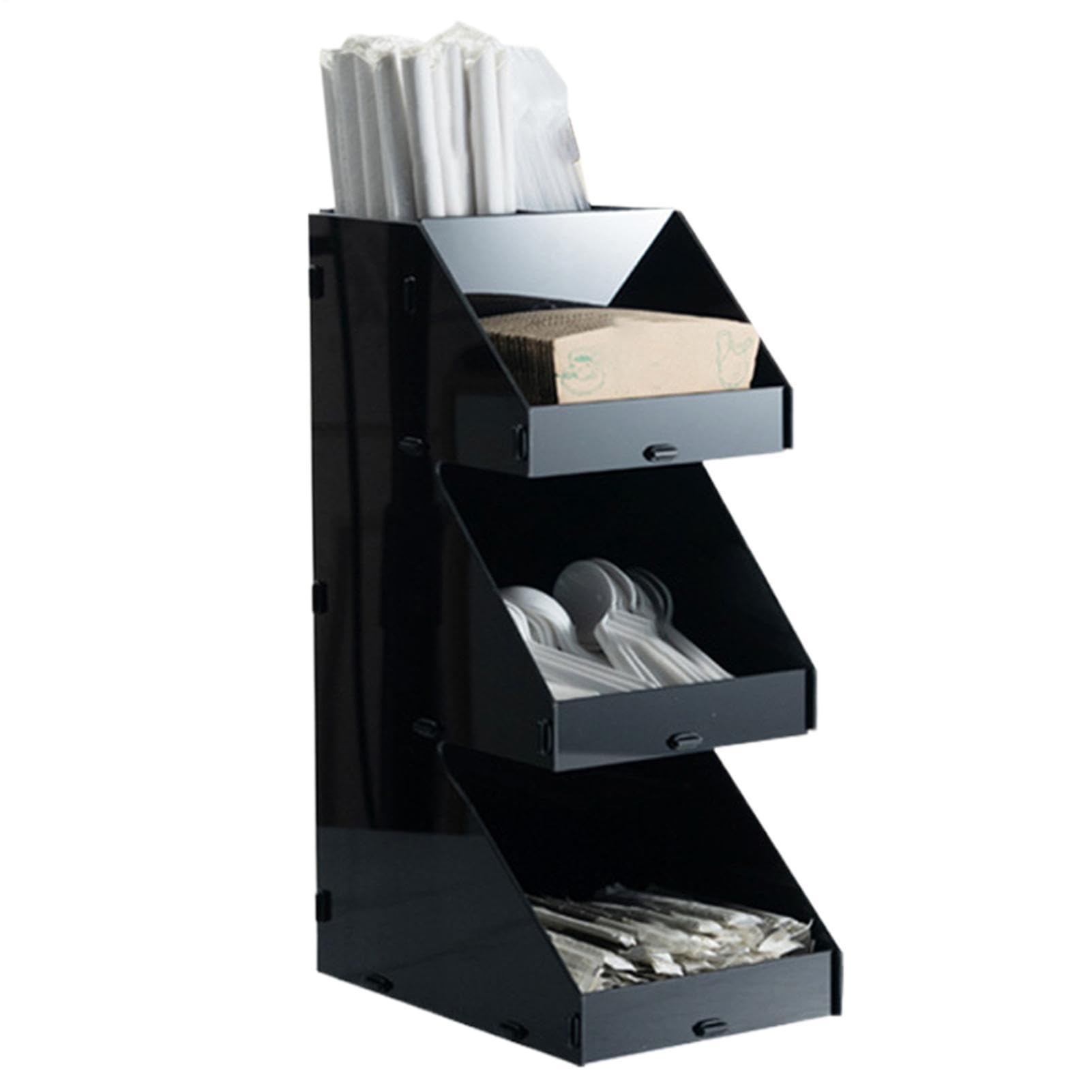 Scaffale per Spezie Ripiano Espositivo Antiscivolo in Acrilico | Organizzatore Per Stazione Caffè per Dispensa e Piano Cucina