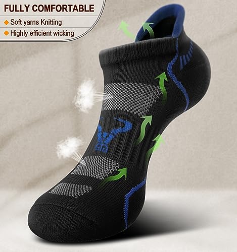 Image of BULLIANT Men Running Ankle Socks 6Pack-Cushioned Support-Low Cut No Show