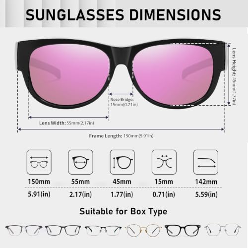 Image of HAOLOTA Sunglasses that Fit-Over Glasses Women Polarized, Trendy Cat Eye Sunglasses Wear Over Glasses, UV Protection