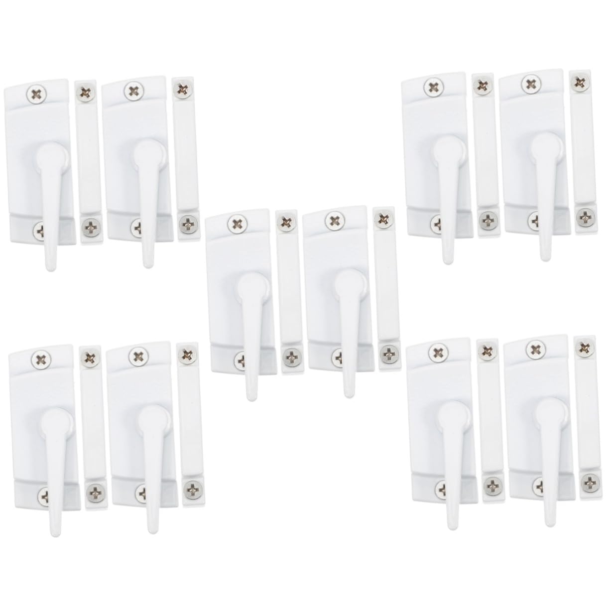 Uonlytech 10 Ensembles Serrure à croissant des produits récipient étanche serrure de porte coulissante verrou de porte coulissante poignées de contre-porte barres de sécurité pour fenêtres