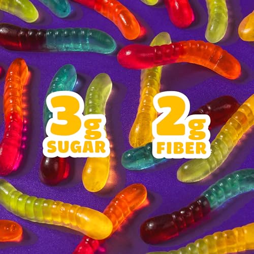 Image of SmartSweets Sour Gummy Worms, Low Sugar Gummy Candy, 1.8oz Bags, 14 Pack