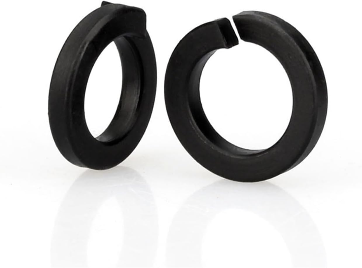CREAP Elastic Gasket M2 M2.5 M3 M4 M5 M6 M8 M10 M12 M14- M30 GB93 Black Grade 8.8 Steel Spring Washer Split Lock Elastic Gasket(M20 (10pcs))