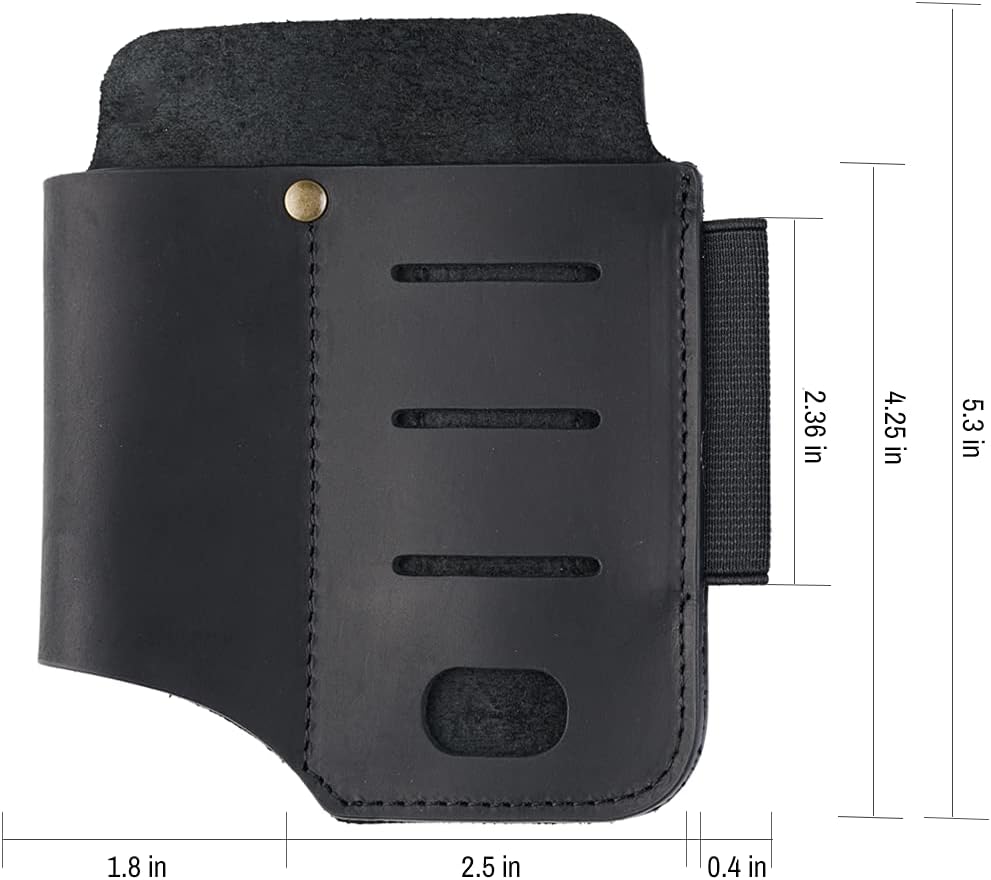 VIPERADE PJ15 Multitool Sheath for Belt, Leather Flashlight Holster, EDC Belt Organizer, Leather EDC Pocket Organizer, Flashlight Sheath