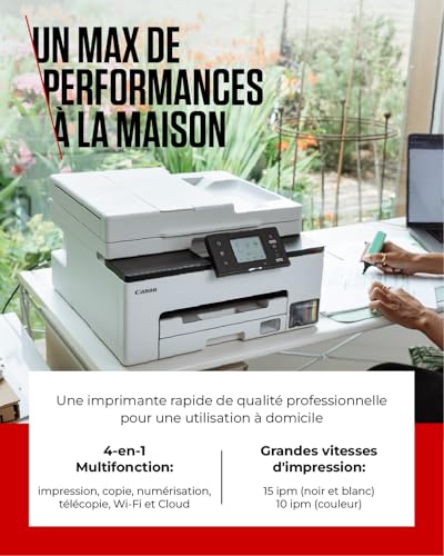 Canon MAXIFY GX2050 Imprimante A4 Couleur pour la Maison et Le Bureau, Imprimante, Copieur, Scanner et Télécopieur Jet d'encre MegaTank Tout-en-Un, Wi-FI, Ethernet, USB | Comprend 6 bouteilles d'encre – Image 5