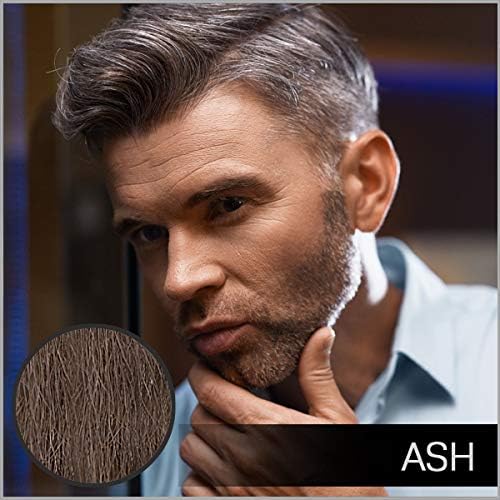 VOLT Grooming Temporary Instant Beard Color Single Pack - Quick Drying Plant Based Hypoallergenic Brush on Color for Beards, Mustaches, and Eyebrows - 0.35 Fl Oz (10 ml), Ash (Gray/Brown)