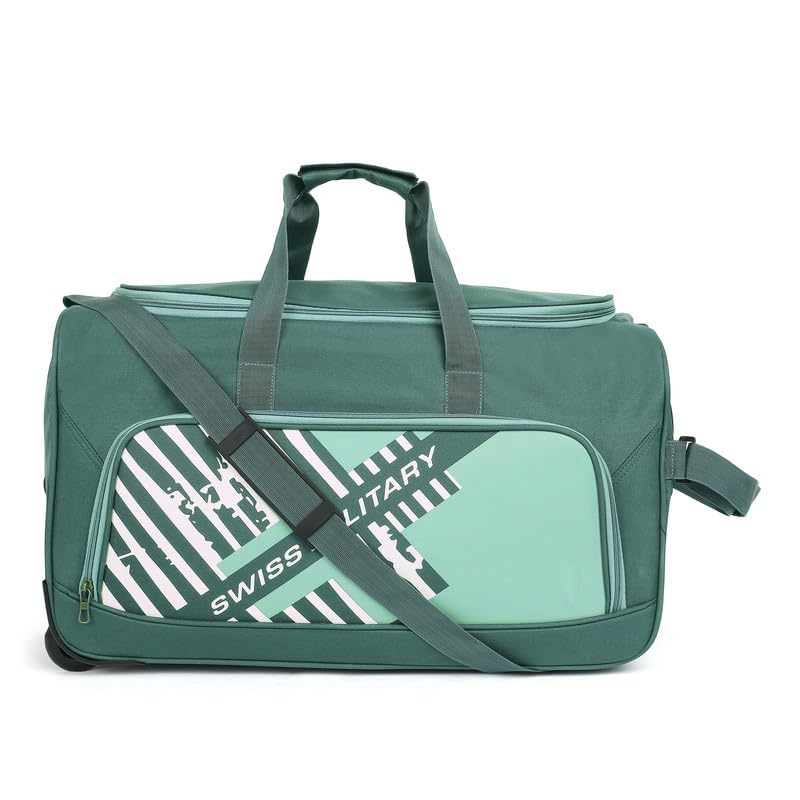 SprintLite Green Duffle Wheeler Bag, 73L Versatile Travel Bag, Durable Tear-Resistant Polyester, Smooth Wheels & Base Stand, Spacious with Quick-Access Zipper Pocket, Travel-Friendly-image-48