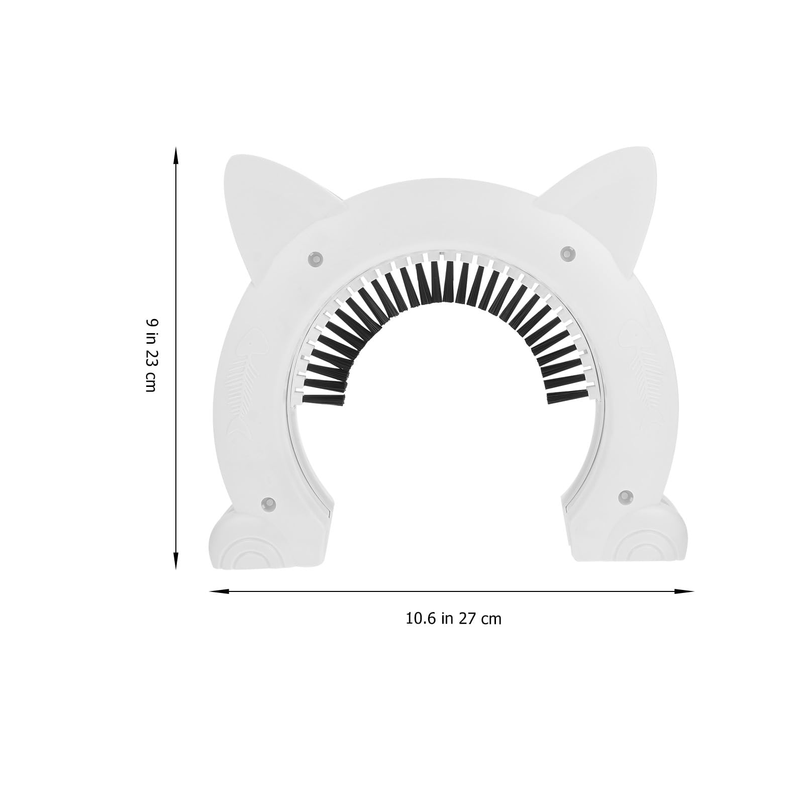 Artibetter Chatière pour Chat Intérieure en Abs avec Brosse Intégrée, Cadre Pratique Blanc pour Accès Intérieur et Extérieur, Porte pour Animaux de Compagnie