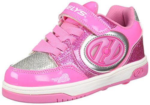 Heelys Girls' Plus X2 Lighted, Pink/Silver, 5