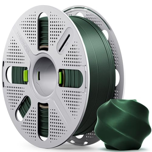 MarsWork PLA Basic Pre-Dried Filament with Quick-Swap Reusable Spool 1kg (2.2lbs) 1.75mm 3D Printing Filament Compatible with Bambu Lab 3D Printers Forest Green