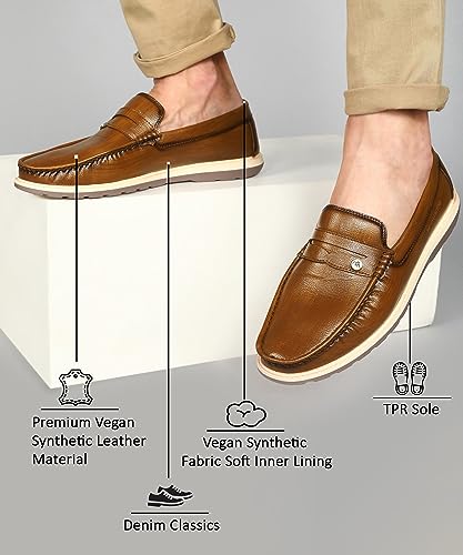 Image of Buckaroo Jaripeo BART Premium Vegan Synthetic Tan Casual Loafer for Mens