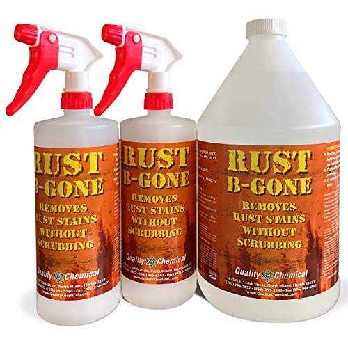 Quality Chemical's Rust-B-Gone Rust Stain Remover/Rust Reformer/Rust Neutralizer for Metal/Metal Rust Remover/Rust Remover/Rust Inhibitor,/Rust Converter for Removing Rust 128 oz (Combo)