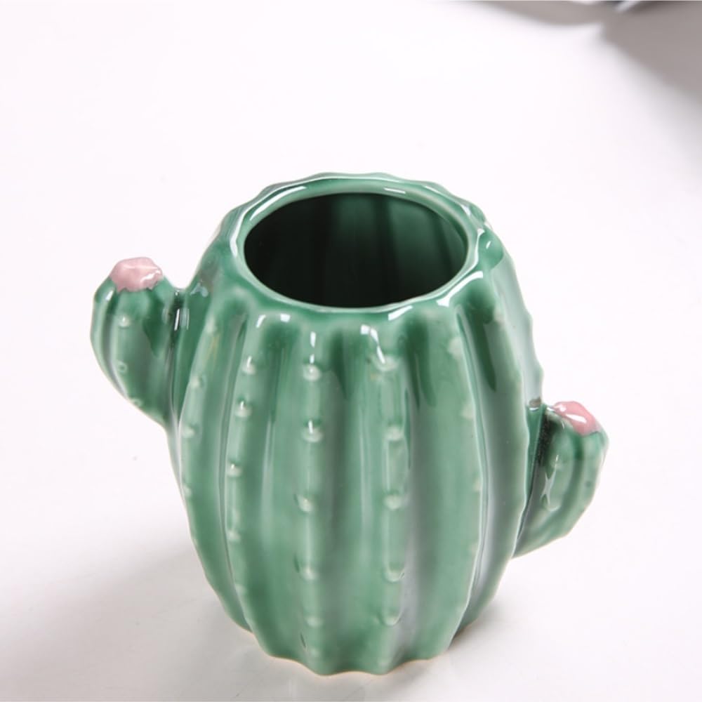 Portapenne da Scrivania Portapenne in Ceramica A Forma di Cactus for Riporre E Decorare Ufficio Casa Scuole Uffici