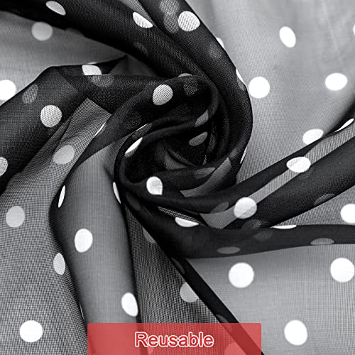 Kathfly 3 Pieces 1950s Polka Dot Scarf for Women Chiffon Scarf Retro Dot Square Neck Head Scarfs Vintage Sheer Hair Scarf Halloween Red Black White Bandana Polka Neck Scarf for Woman Girl Gifts3