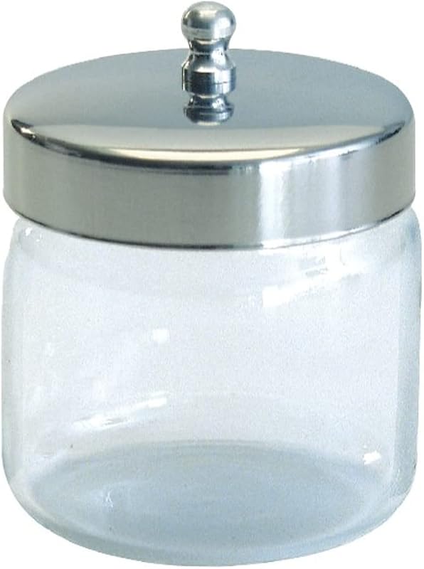 Grafco Frascos de almacenamiento de vidrio Pyrex con tapas de aluminio, 3x3", 3460P (paquete de 12)