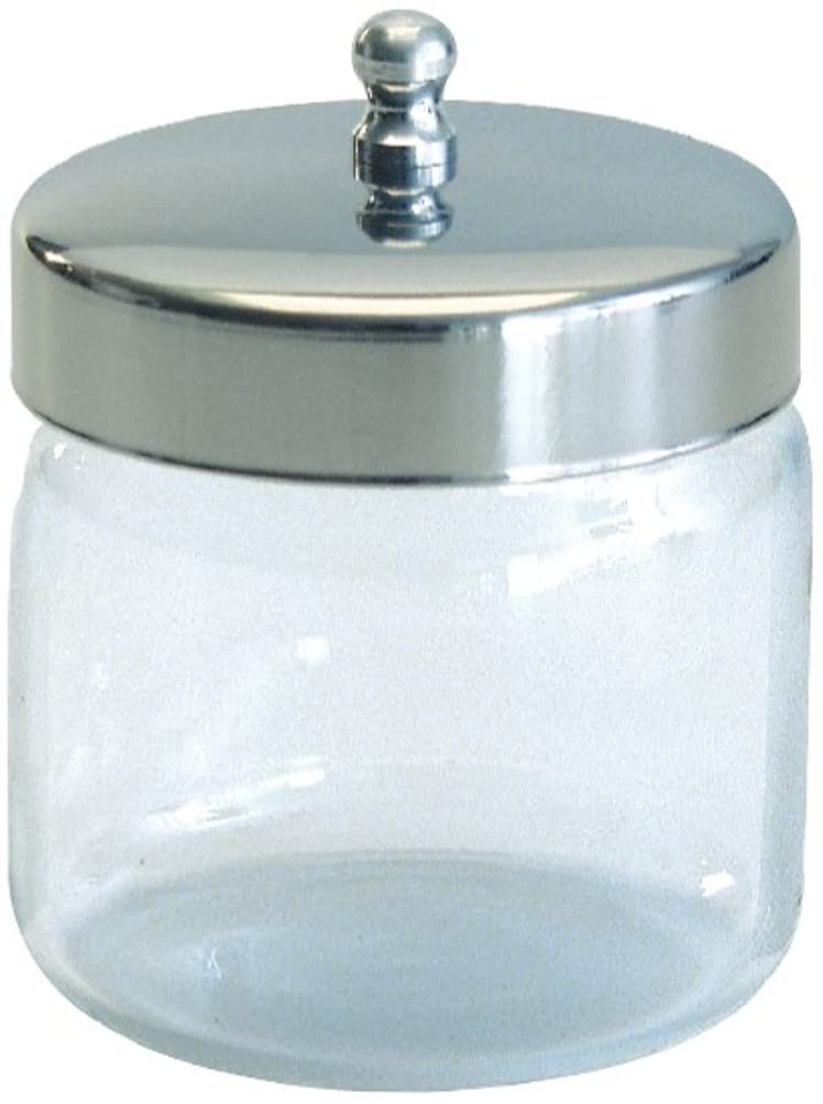 Grafco Frascos de almacenamiento de vidrio Pyrex con tapas de aluminio, 3x3", 3460P (paquete de 12)