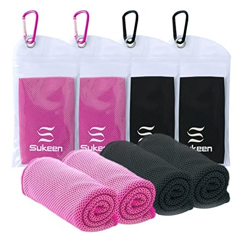 Cooling Towels for Neck and Face, Sukeen Cooling Towel 4 Pack, Microfiber Disney Best Cooling Towels, Workout Gym Towel for Sweat, Cooling Towels for Hot Weather(40" x 12") Cover