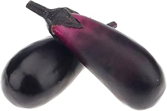 2 Pcs Fake Eggplant, Realistic Artificial Vegetable for Decoration | Realistic look,not fade or rot,shop,home kitchen farmhouse decor,photography props