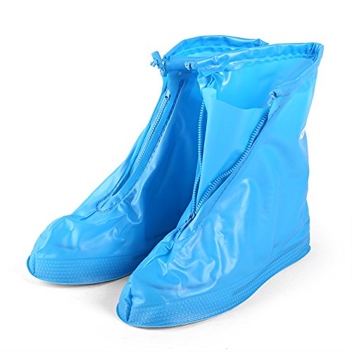 zhbotaolang Botas de Lluvia Reutilizables Unisex Cubrezapatillas Impermeables Cubrezapatillas de Ciclista Antideslizantes,Azul,L