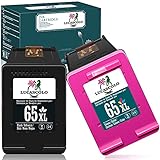 LUCASCOLO Remaunfactured Ink Cartridges Replacement for HP 65 XL 65XL Black Color Combo Pack Work...