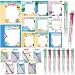 Pasimy 27 Set End of the Year Gifts Graduation Gift Beach Notepads with Ballpoint Hawaiian Luau Graduation Sticky Note Ballpoint with Bag for Pool Beach Birthday (Summer)