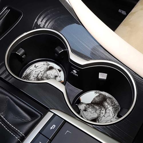 Portavasos para auto con diseño de oso 2.6 pulgadas, 2 unidades miniatura 7