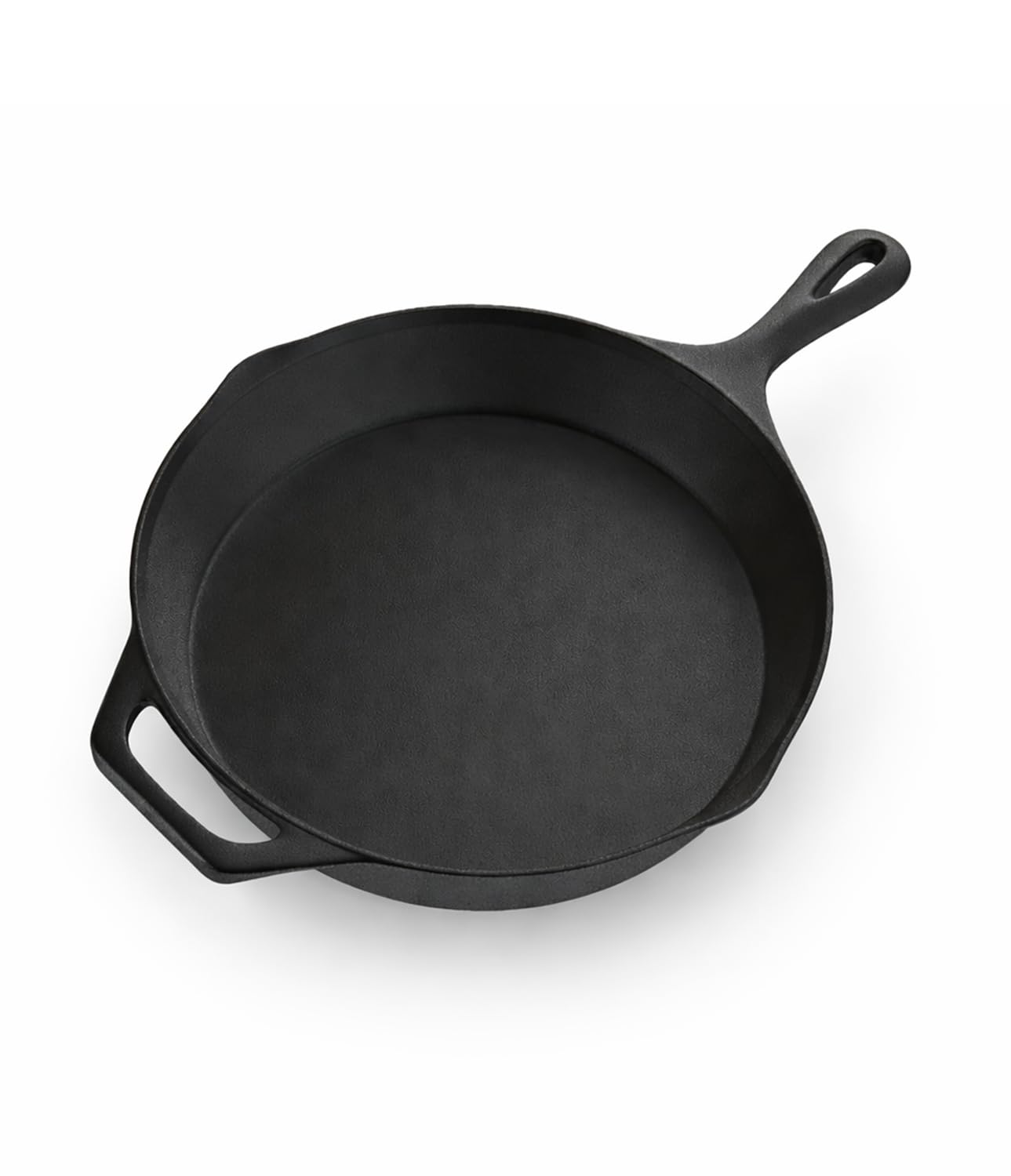 Miloll 12" Pre-Seasoned Cast Iron Skillet – 2 Handles, Oven & Induction Compatible, Ideal for Steaks & Meats
