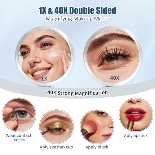 Magnifying Hand Mirrors with Handle - image 2
