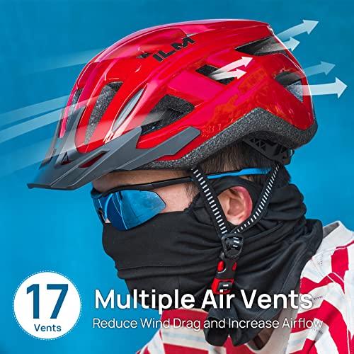 Ilm Adult Bike Helmet Mountain & Road Bicycle Helmets For Men Women Cycling Helmet For Commuter Urban Scooter Model B2-17(Red,Large/X-Large) #TOP4