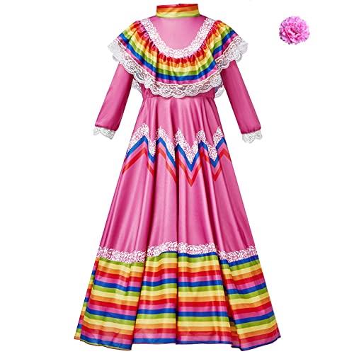 Kids Girls Traditional Dress Girls National Style Carnival Festival Folklorico Dance Celebrations Dress