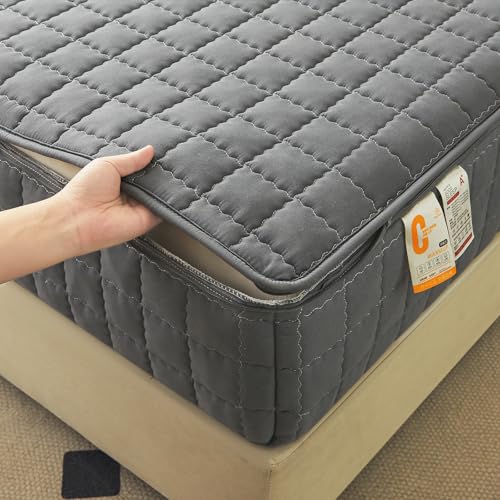 Housse de Protection pour Matelas avec Fermeture Zippée 60/70/80x190 Housse de Matelas Intégrale Respirant Protège /Protégé Matelas Matelassé à Cinq...