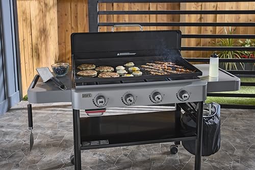 Image of Weber 36 inch 4‑Burner Liquid Propane Griddle, Black - Pre‑Seasoned Rust‑Resistant Carbon Steel Cooktop with 500F+ Heat Capacity & Weber Works Compatibility for Outdoor Grilling